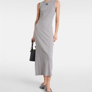 Loewe Style Anagram Logo Ribbed Tank Dress